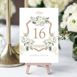 Elegante Bloemige Witte Groene Kuif Tafelnummer