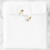 Elegante bloemige zonnebloem bruidsdouche ronde sticker (Tas)