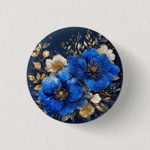 Elegante bloemkunst ronde button 3,2 cm