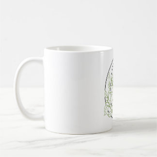 Elegante Bloemletter C – Minimalistische Botanisch Koffiemok