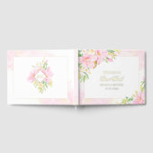 Elegante Bloemmonogram Waterverf bruiloft Gastenboek (Volledig)