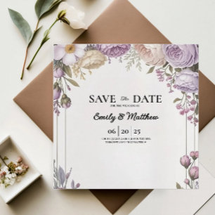 Elegante bloemontwerper Bewaar de datum Save The Date