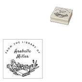 Elegante  bloemrijke aangepaste naam Bibliotheek B Rubberstempel (Gestempeld)