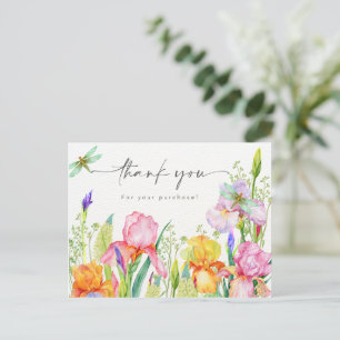 Elegante bloemrijke bedankkaart briefkaart