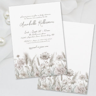 Elegante Bloemrijke Boho Baby Shower Kaart