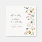 Elegante bloemrijke bruidsbruiloft servet (Voorkant)