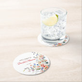 Elegante Bloemrijke Bruidsdouche Ronde Kartonnen Onderzetter (Insitu)