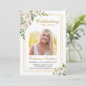 Elegante Bloemrijke Herdenkingsdienst Funeraire Or Programma (Staand voorkant)