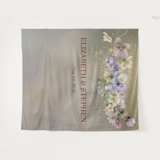 Elegante Bloemrijke Herfst Bruiloftshulzen Wandkleed (Voorkant (horizontaal))