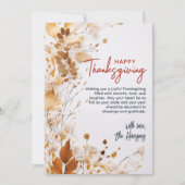 Elegante Bloemrijke Herfst Thanksgiving Custom Feestdagenkaart (Voorkant)
