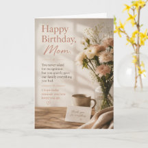 Elegante Bloemrijke Luxe Verjaardagskaart voor Moe