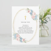 Elegante bloemrijke religieuze begrafenis bedankka kaart (Staand voorkant)