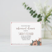 Elegante bloemrijke repetitiediner uitnodiging (Staand voorkant)