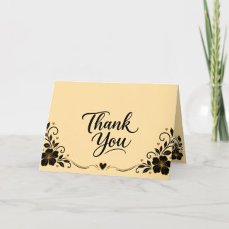 Elegante Bloemrijke Script Bedankkaart