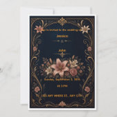 Elegante Bloemrijke Sierlijke Trouwuitnodiging Kaart (Voorkant)