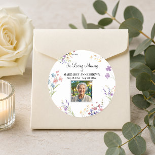 Elegante Bloemrijke Viering Van Het Leven Foto Ronde Sticker