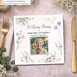 Elegante Bloemrijke Viering Van Het Leven Foto Servet