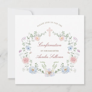 Elegante Bloemrijke Vierkante Bevestigingslijst Kaart