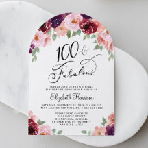 Elegante bloemrijke virtuele 100ste verpartijboog