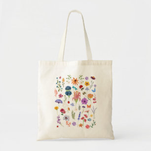 Elegante bloemrijke waterverf bloemen tote bag