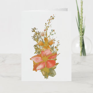 Elegante bloemrijke weide botanische goud folie gr wenskaart