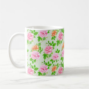 Elegante bloemrozen groene bladeren patroon-23675 koffiemok