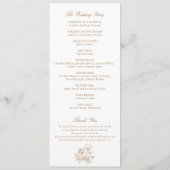 Elegante bloemrozen Wapen Initiaal Gouden Huwelijk Programma (Achterkant)