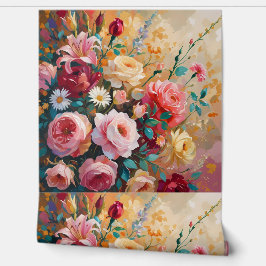 Elegante Bloemschil en Stok Behang