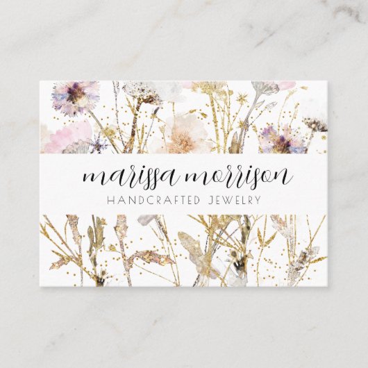 Elegante bloemsieraden ontwerper visitekaartje (Voorkant)