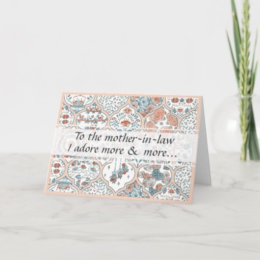 Elegante bloemsierkunst schoonmoeder Happy Birthda Kaart (Voorkant)