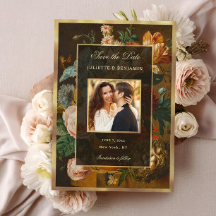 Elegante bloemstilleven trouwkaart 'Save the Date' Save The Date