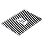 Elegante bloemstreep modern gepersonaliseerd notitieboek (Linkerzijde)