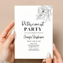 Elegante Bloemtypografie Pensioenfeest