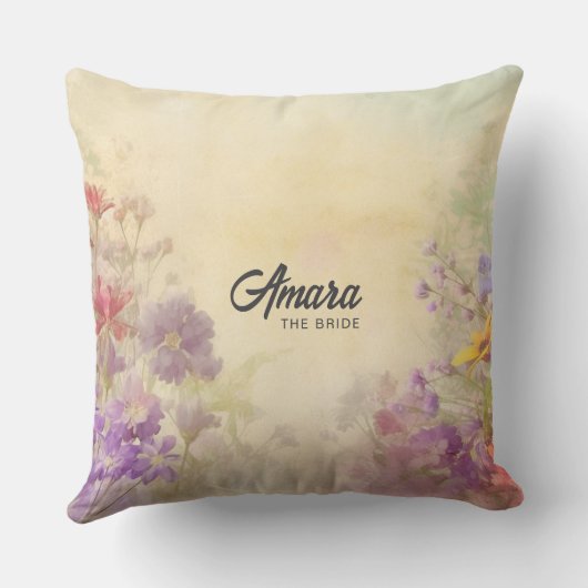 Elegante  Bloemvormig Monogram Kussen (Achterkant)