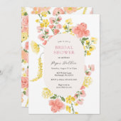 Elegante Bloom Bruids Douche Uitnodiging (Voorkant / Achterkant)