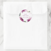 Elegante Bloom Save the Date Ronde Sticker (Tas)
