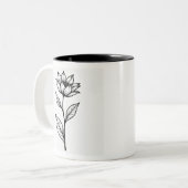 Elegante Blooming Line Art Mok – Minimalistisch Mo (Voorkant links)