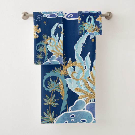 Elégante Blue Aqua Turquoise Gold Parties scintill (En situation)