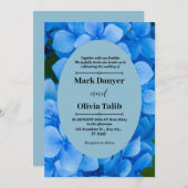 Elegante Blue Board Wedding Invitation Sjabloon Kaart (Voorkant / Achterkant)