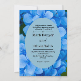 Elegante Blue Board Wedding Invitation Sjabloon Kaart