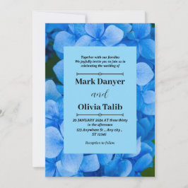Elegante Blue Board Wedding Invitation Sjabloon Kaart