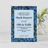 Elegante Blue Board Wedding Invitation Sjabloon Kaart (Staand voorkant)