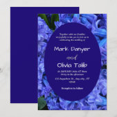 Elegante Blue Board Wedding Invitation Sjabloon Kaart (Voorkant / Achterkant)