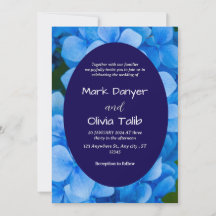 Elegante Blue Board Wedding Invitation Sjabloon