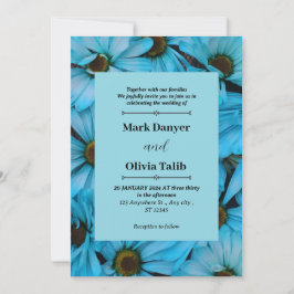 Elegante Blue Board Wedding Invitation Sjabloon Kaart