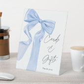 Elegante Blue Bow Baby shower Kaarten en geschenke Reclamebord Met Voetstuk (Insitu)