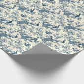 Elegante  Blue Chinoiserie Peacock Cadeaupapier (Hoek)