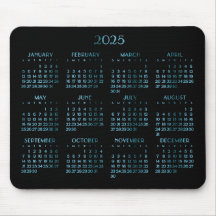 Elegante Blue Deco jaarkalender 2025