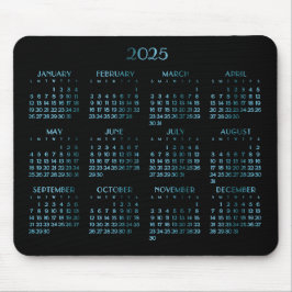 Elegante Blue Deco jaarkalender 2025 Muismat