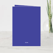 Elegante Blue Floral Gold Foil Kaart (Achterkant)